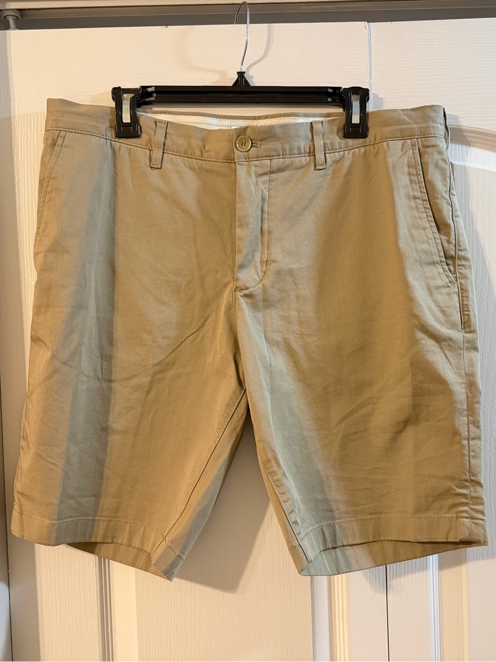Lacoste Men's Flat-Front Khaki Shorts in Light Tan